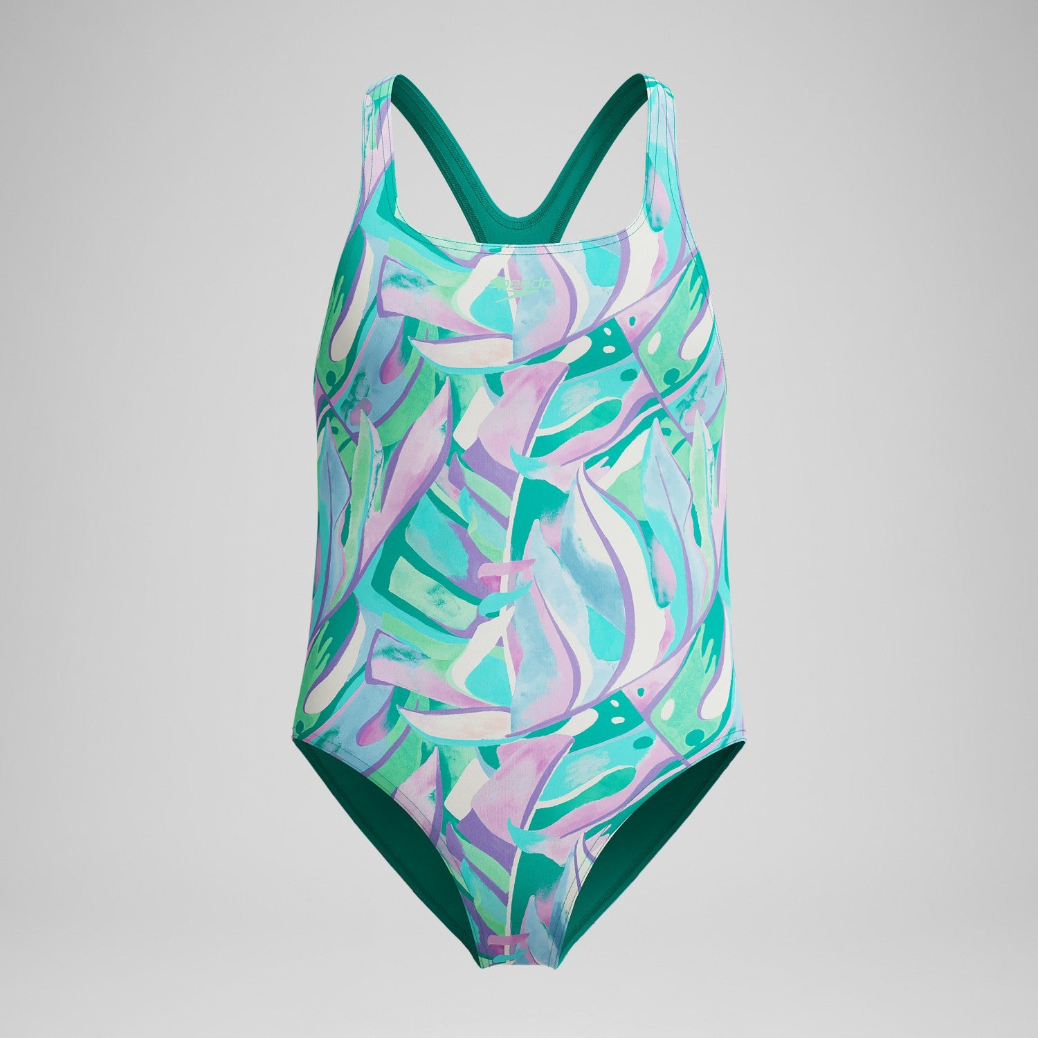 Girls Medalist Printed Swimsuit Green/Purple - Speedo