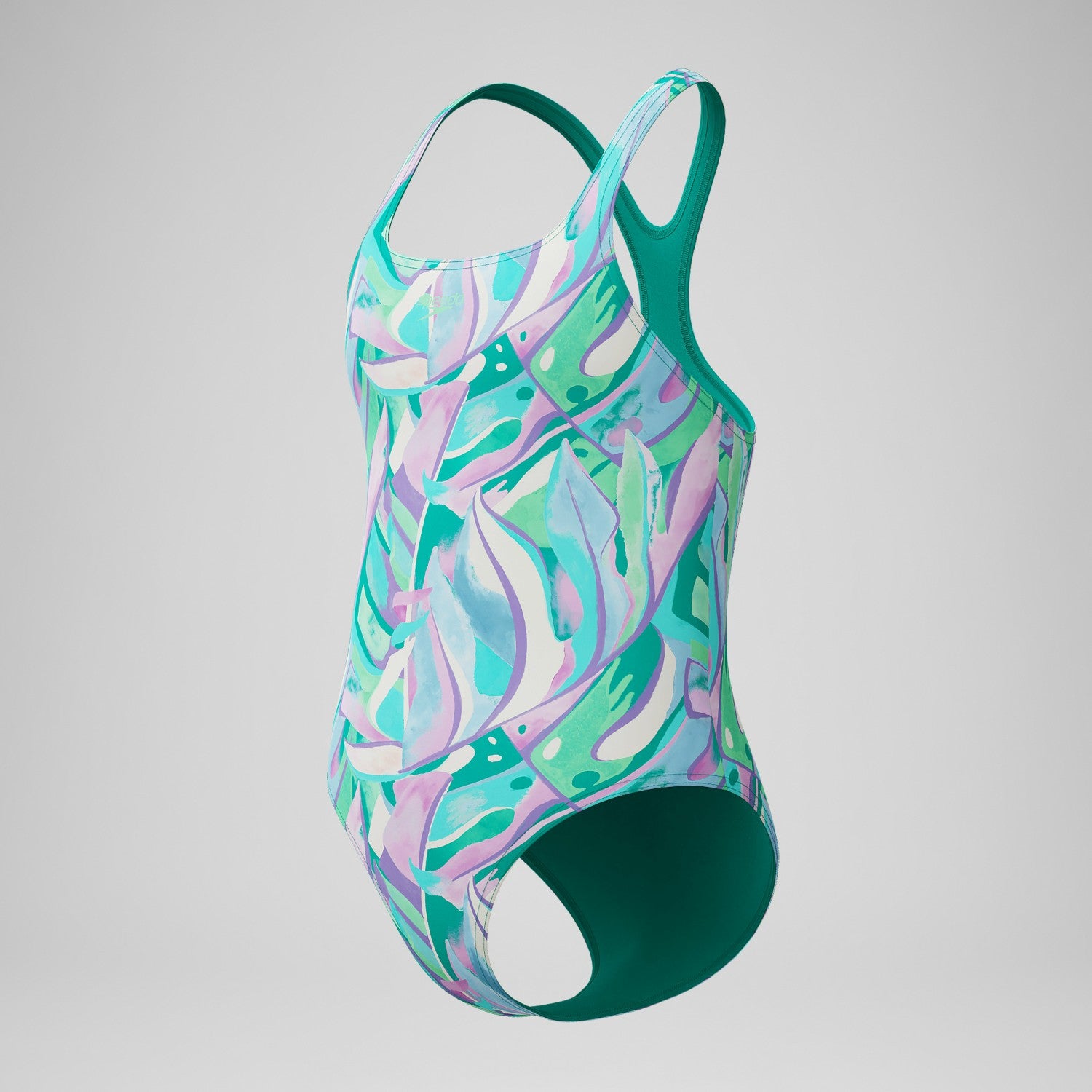 Girls Medalist Printed Swimsuit Green/Purple - Speedo