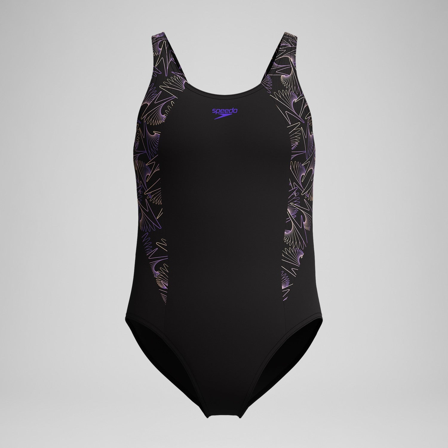 Girls Hyperboom Splice Muscleback Swimsuit Black/Peach - Speedo