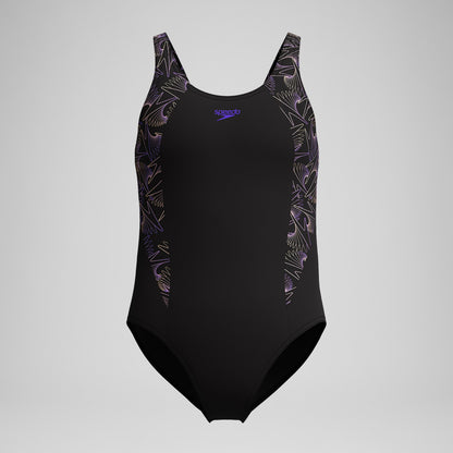 Girls Hyperboom Splice Muscleback Swimsuit Black/Peach - Speedo