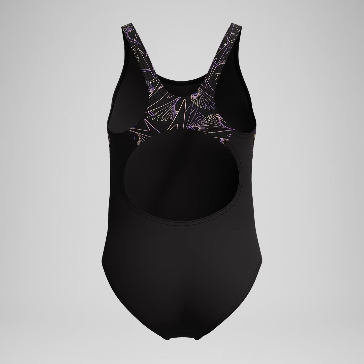 Girls Hyperboom Splice Muscleback Swimsuit Black/Peach - Speedo