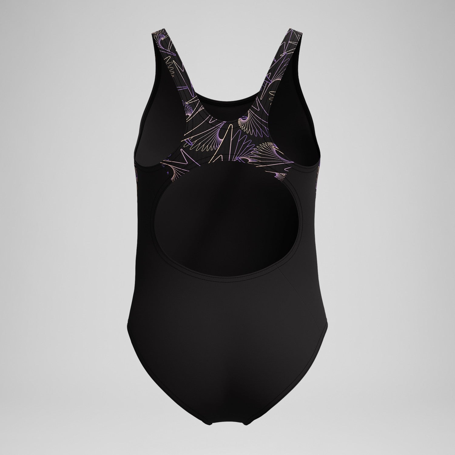 Girls Hyperboom Splice Muscleback Swimsuit Black/Peach - Speedo