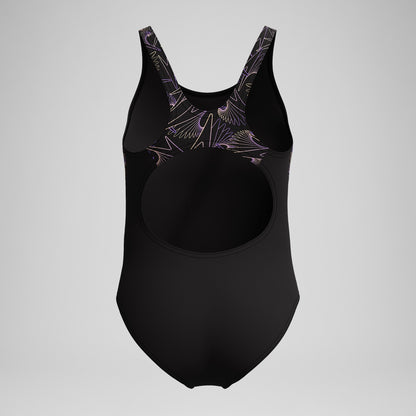 Girls Hyperboom Splice Muscleback Swimsuit Black/Peach - Speedo