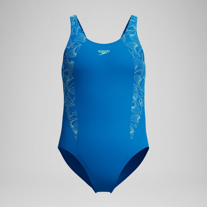 Girls Hyperboom Splice Muscleback Swimsuit Blue - Speedo