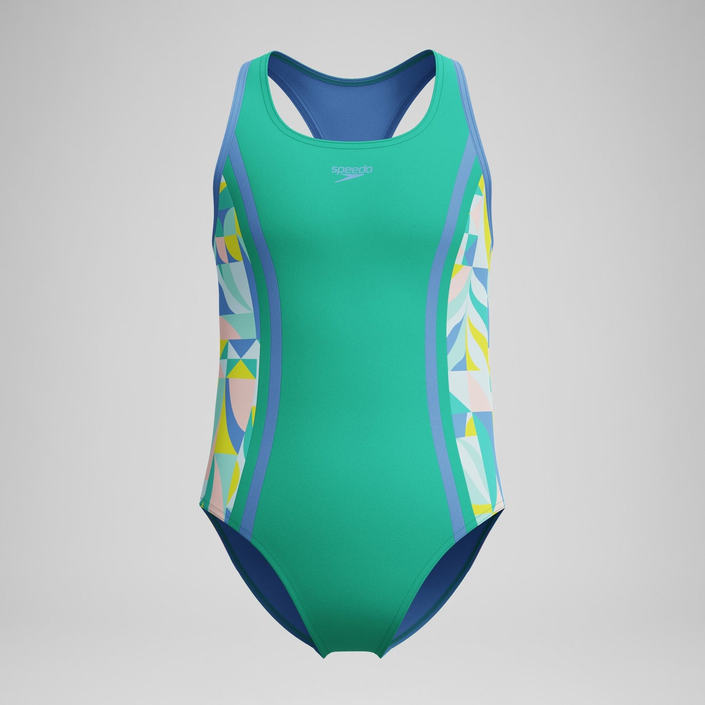Girls Printed Racerback Swimsuit Green - Speedo