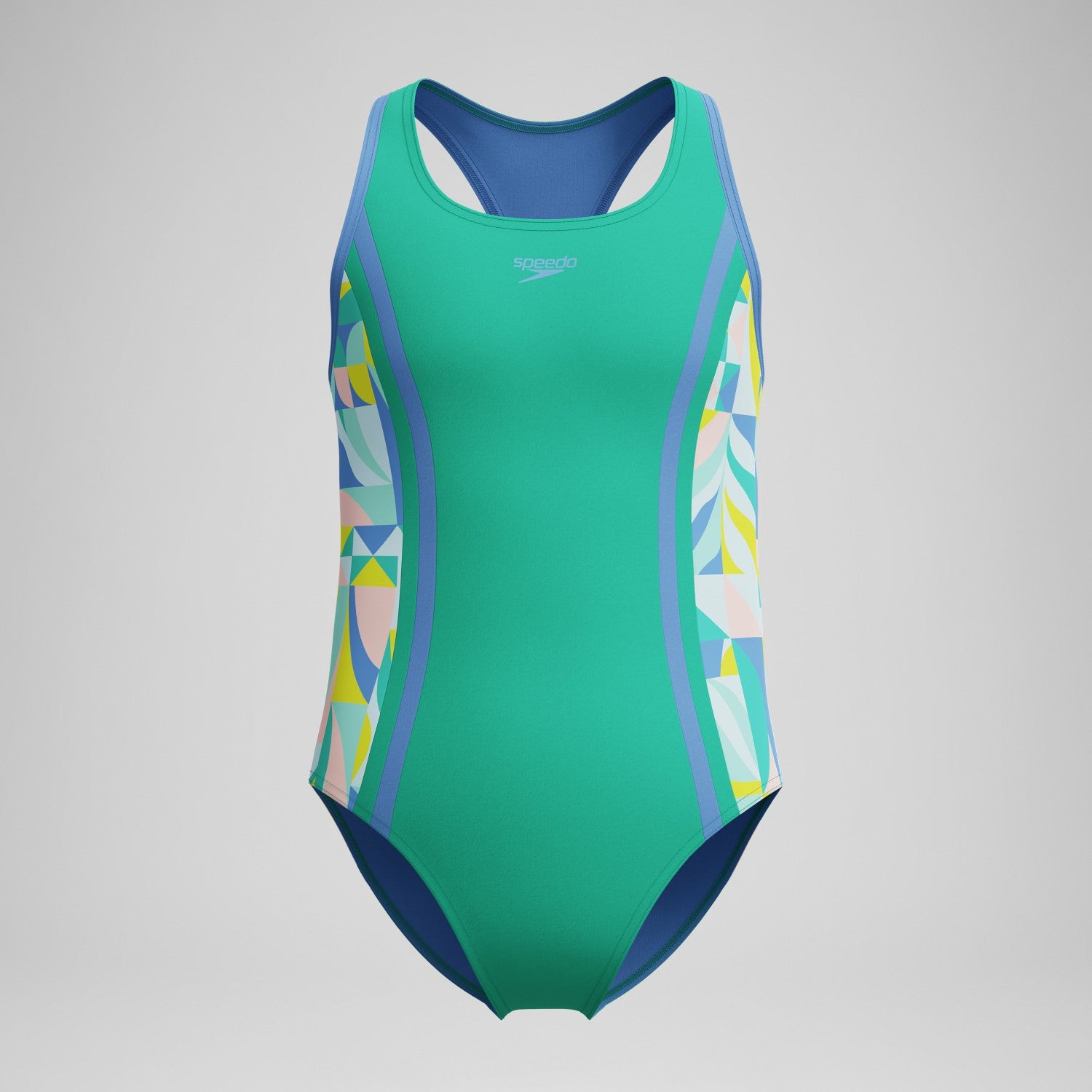 Girls Printed Racerback Swimsuit Green - Speedo