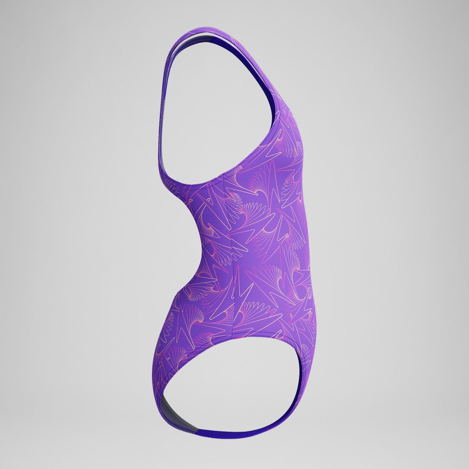 Girls Hyperboom Medalist Allover Print Swimsuit Purple/Pink - Speedo