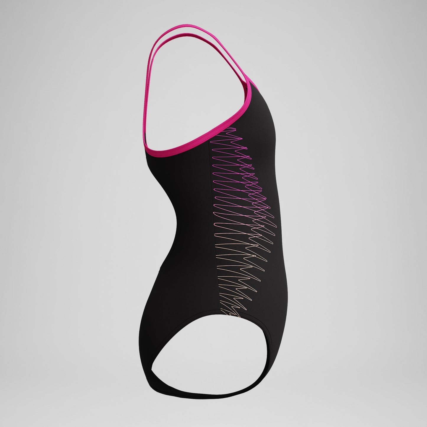 Girls Plastisol Placement Thinstrap Swimsuit Black/Pink - Speedo