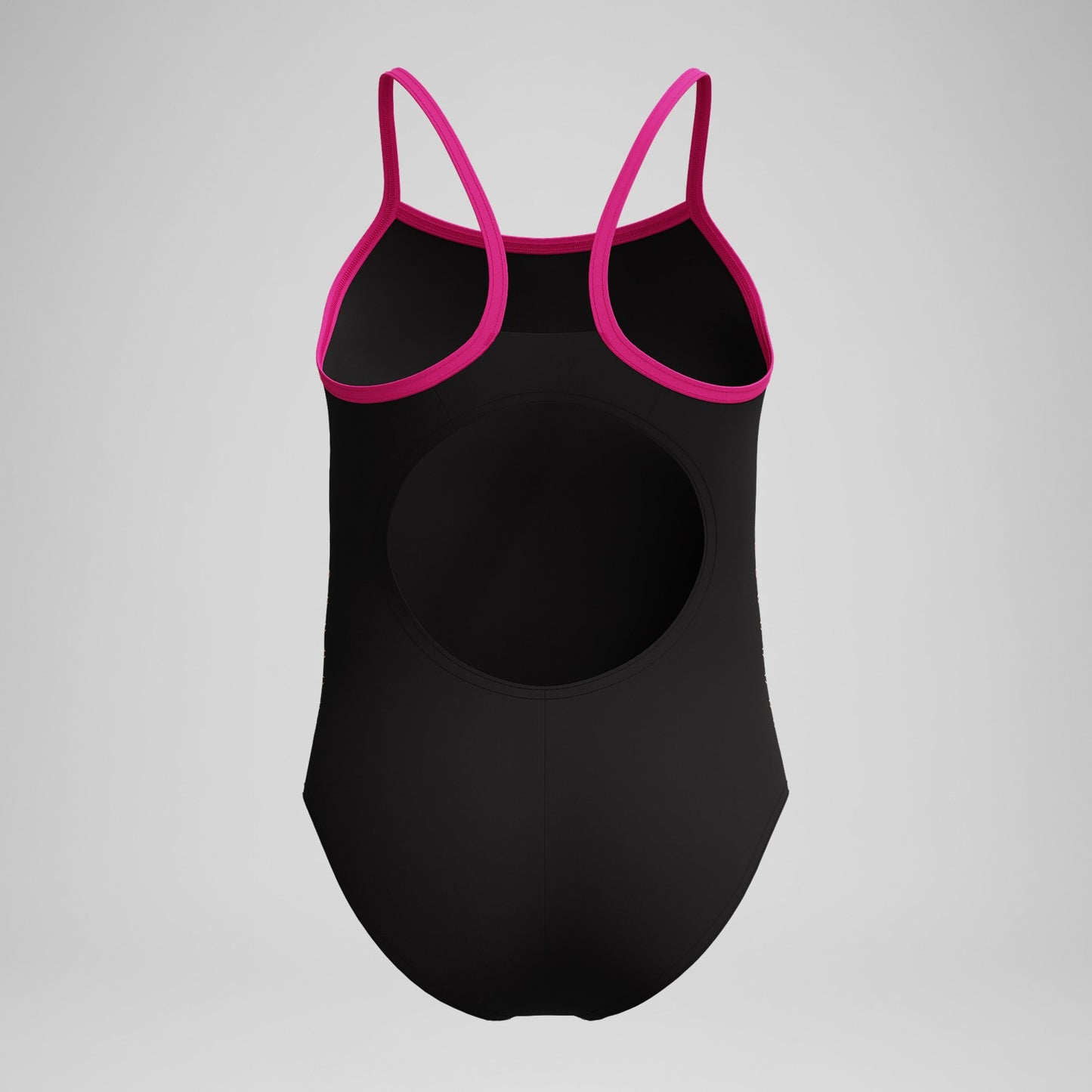 Girls Plastisol Placement Thinstrap Swimsuit Black/Pink - Speedo