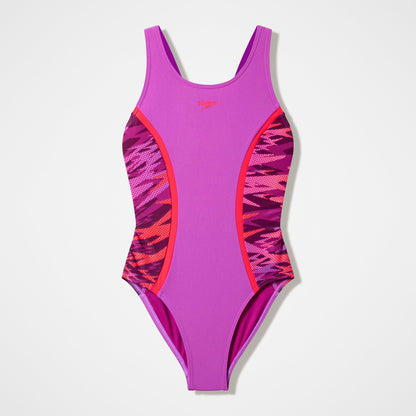 Girls Hyperboom Splice Muscleback Swimsuit Pink - Speedo