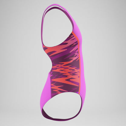 Girls Hyperboom Splice Muscleback Swimsuit Pink - Speedo