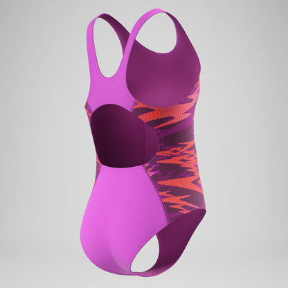 Girls Hyperboom Splice Muscleback Swimsuit Pink - Speedo
