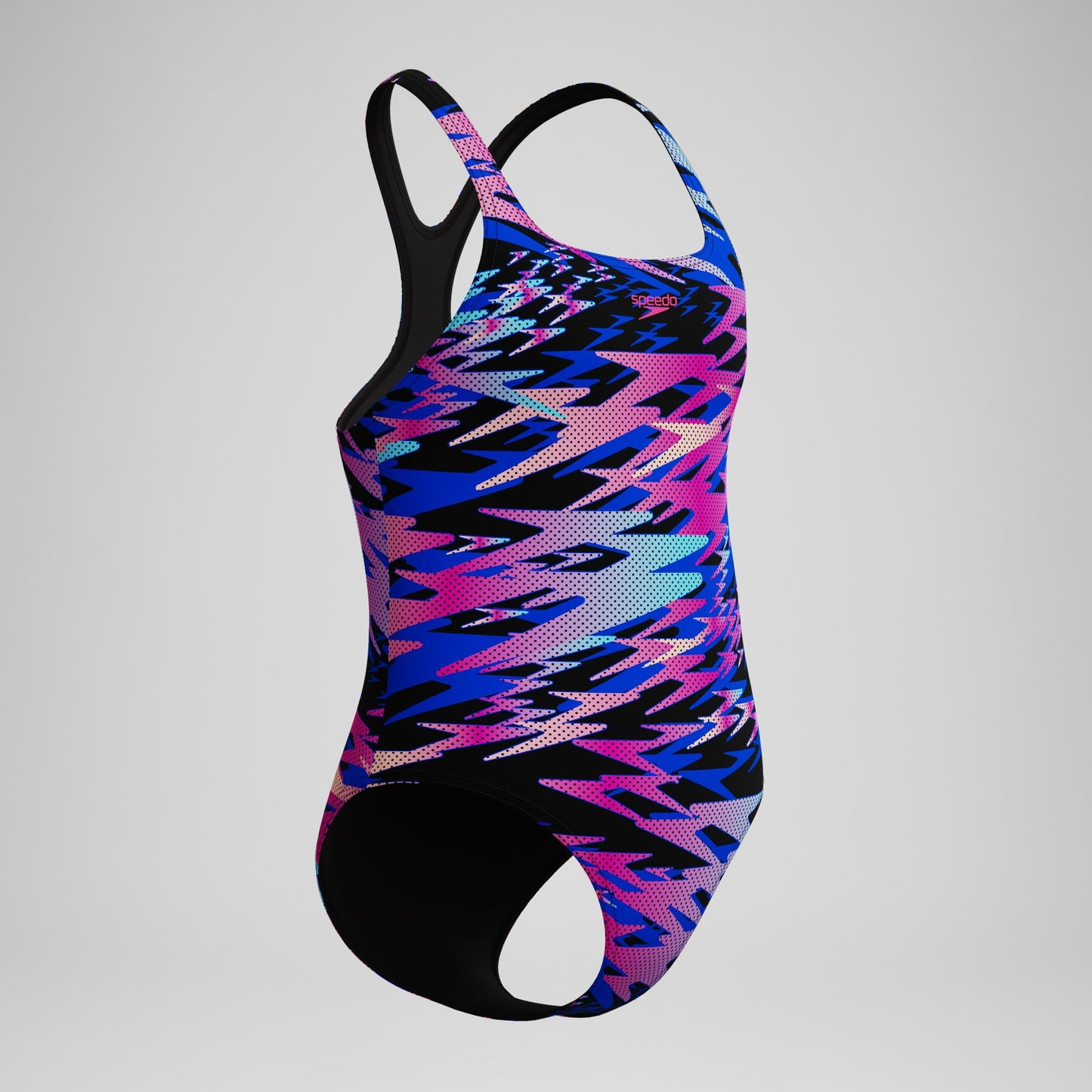 Girls Hyperboom Printed Medalist Swimsuit Black - Speedo