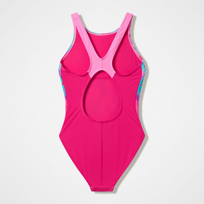 Girls Printed Pulseback One Piece Pink - Speedo