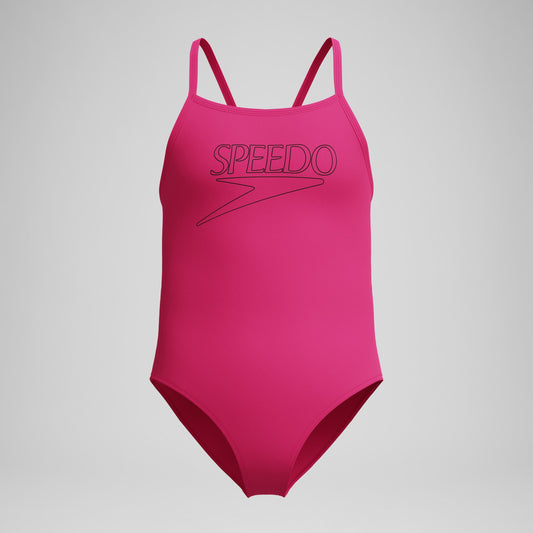Girls Endurance+ Logo Thinstrap Swimsuit Pink - Speedo