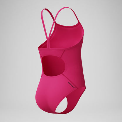 Girls Endurance+ Logo Thinstrap Swimsuit Pink - Speedo