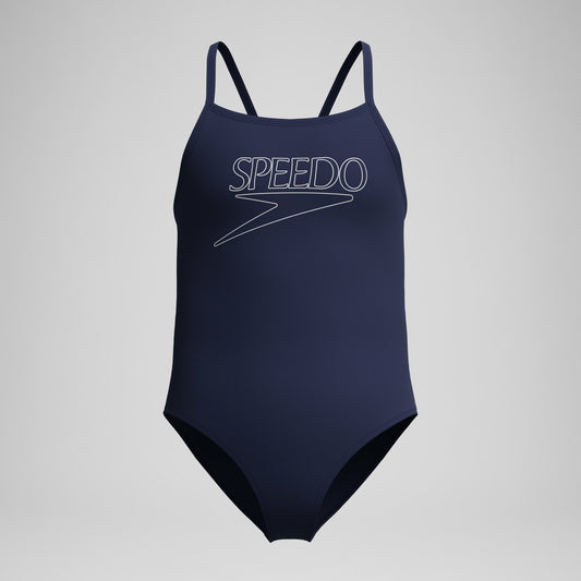 Girls Endurance+ Logo Thinstrap Swimsuit Navy - Speedo