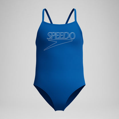 Girls Endurance+ Logo Thinstrap Swimsuit Blue - Speedo