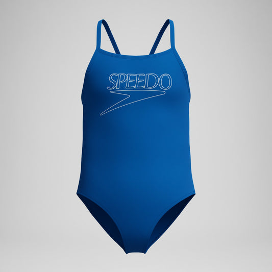 Girls Endurance+ Logo Thinstrap Swimsuit Blue - Speedo