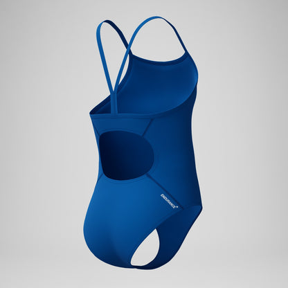 Girls Endurance+ Logo Thinstrap Swimsuit Blue - Speedo