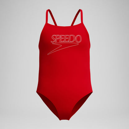 Girls Endurance+ Logo Thinstrap Swimsuit Red - Speedo