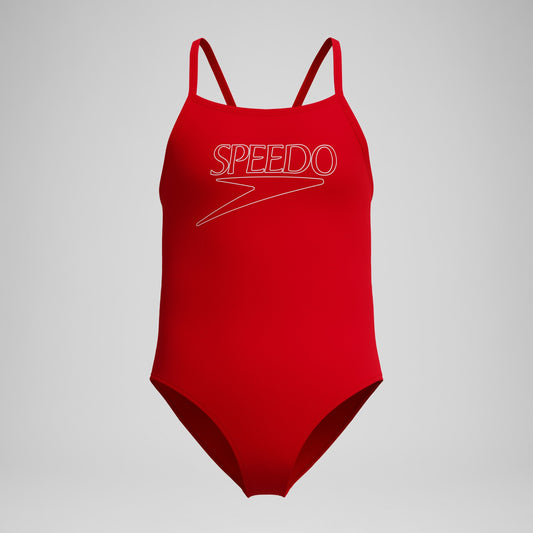 Girls Endurance+ Logo Thinstrap Swimsuit Red - Speedo