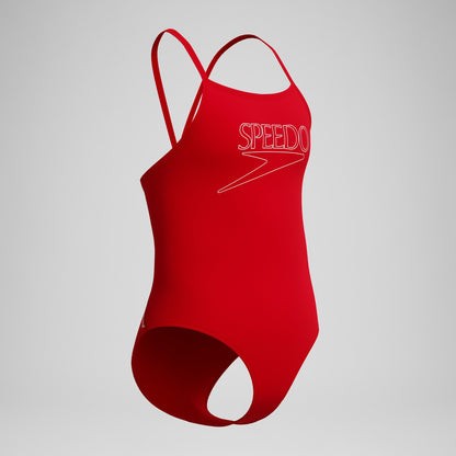 Girls Endurance+ Logo Thinstrap Swimsuit Red - Speedo