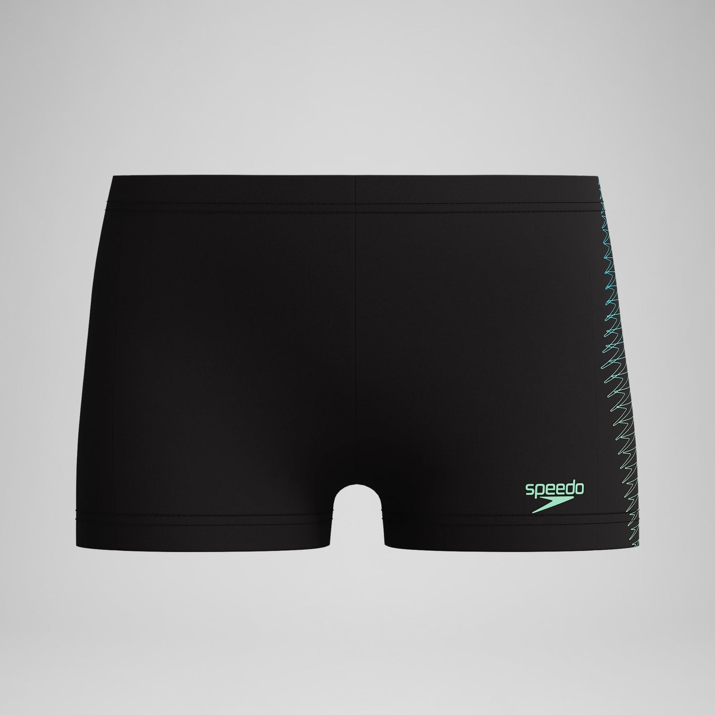 Boys Plastisol Placement Aquashorts Black/Green - Speedo