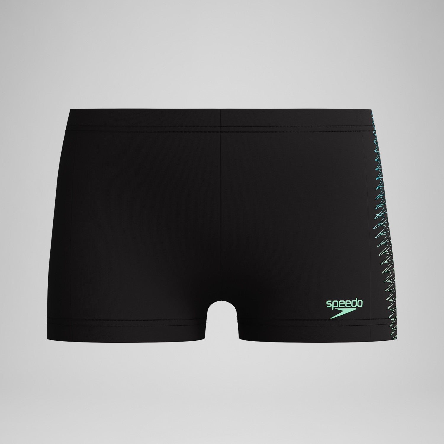 Boys Plastisol Placement Aquashorts Black/Green - Speedo