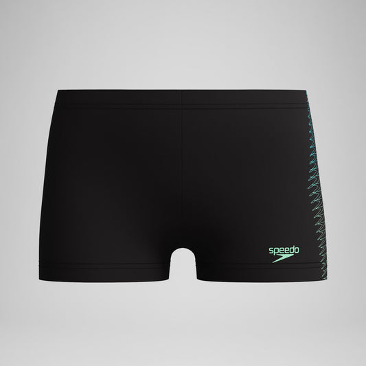Boys Plastisol Placement Aquashorts Black/Green - Speedo