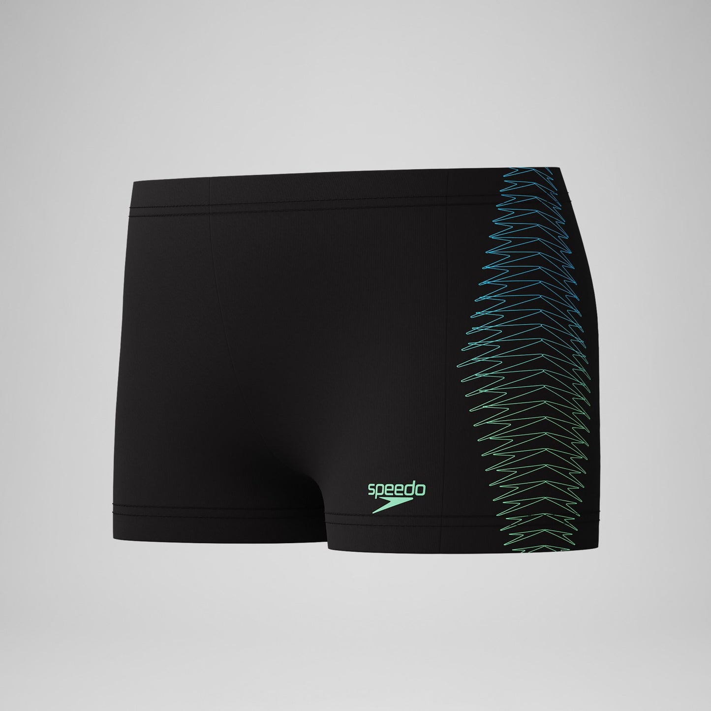 Boys Plastisol Placement Aquashorts Black/Green - Speedo
