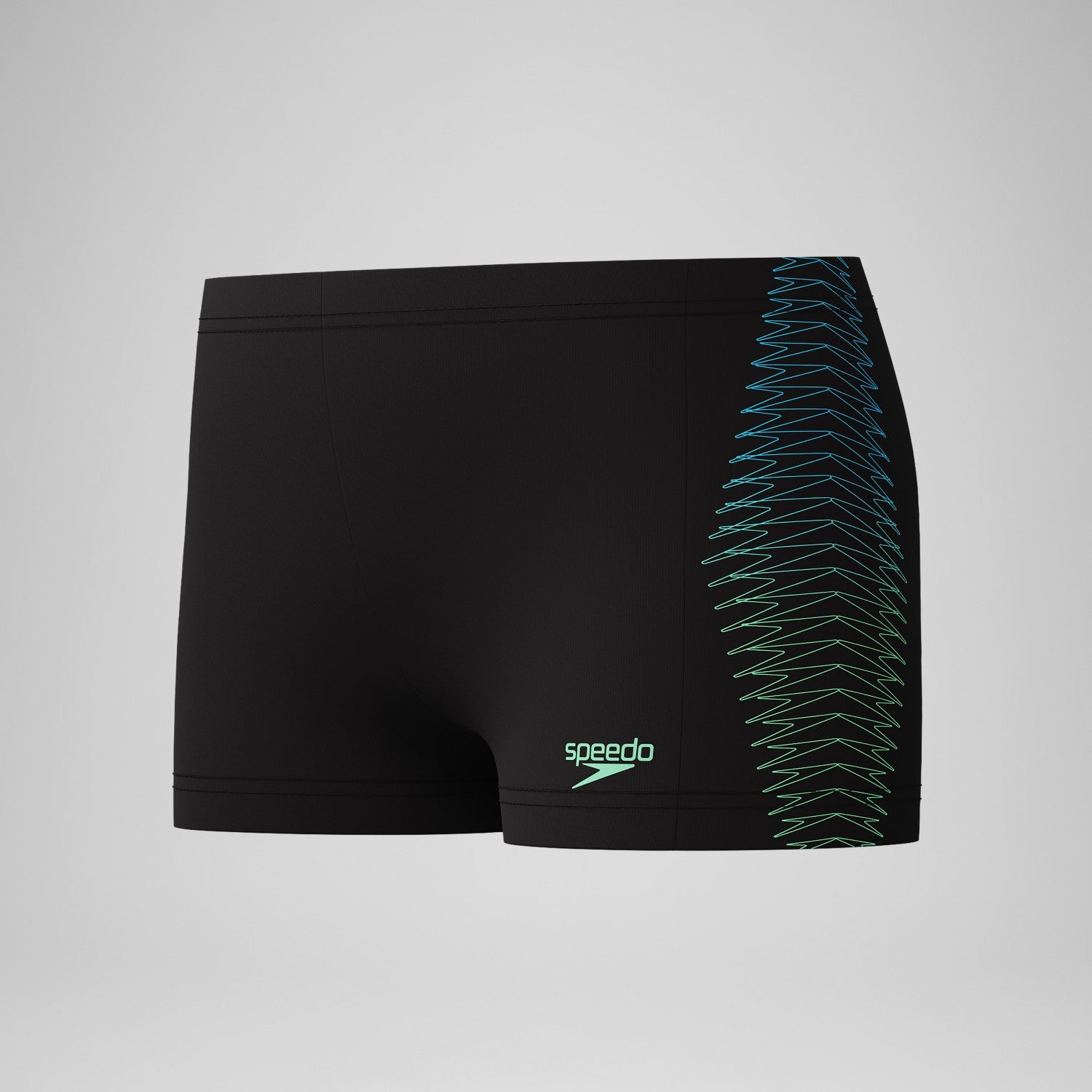 Boys Plastisol Placement Aquashorts Black/Green - Speedo