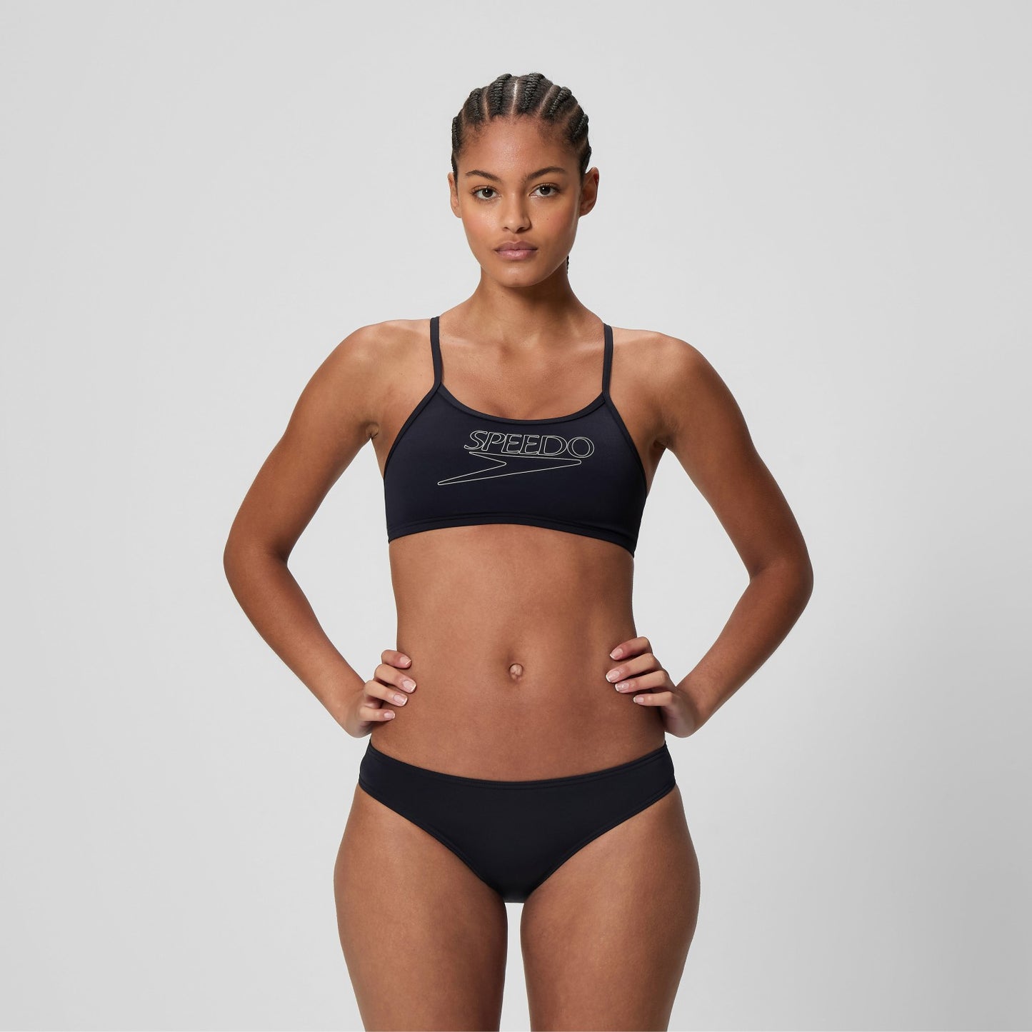 Endurance+ Logo Thinstrap Bikini Set Black - Speedo