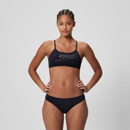 Endurance+ Logo Thinstrap Bikini Set Black - Speedo