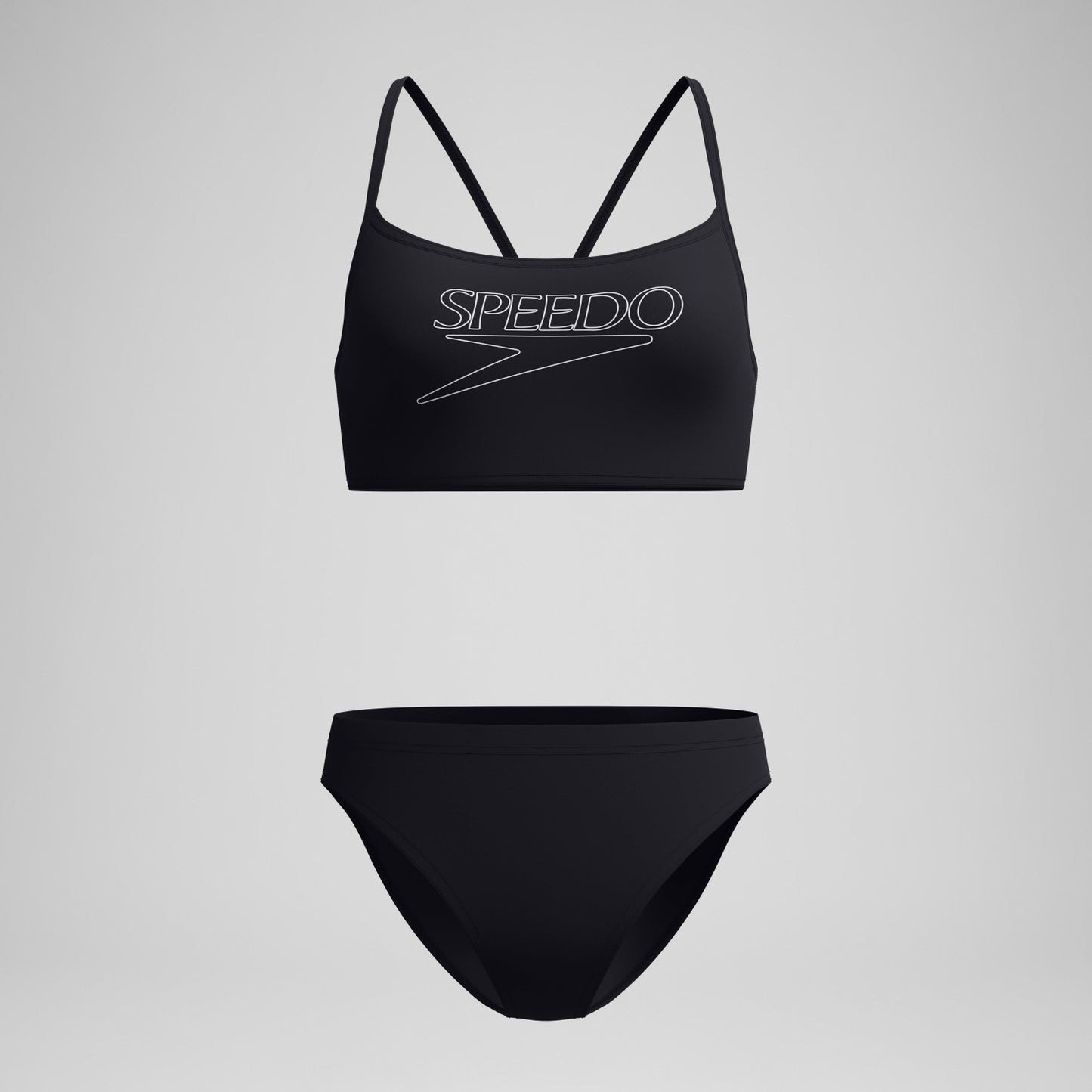 Endurance+ Logo Thinstrap Bikini Set Black - Speedo