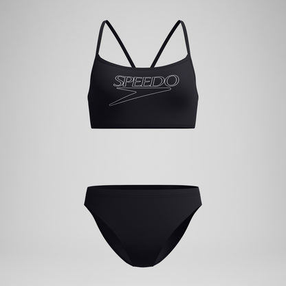 Endurance+ Logo Thinstrap Bikini Set Black - Speedo