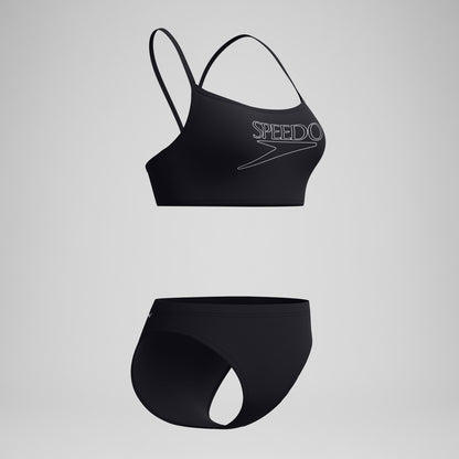 Endurance+ Logo Thinstrap Bikini Set Black - Speedo