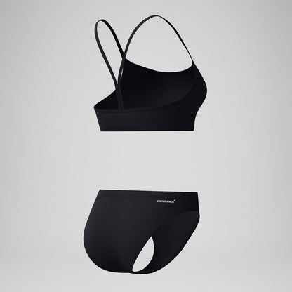 Endurance+ Logo Thinstrap Bikini Set Black - Speedo