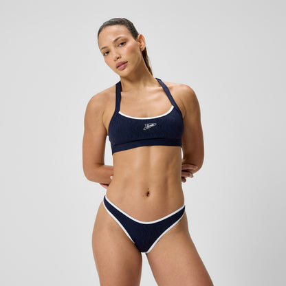 Jetstream Texture Scoop Bikini Bottom Navy/White - Speedo