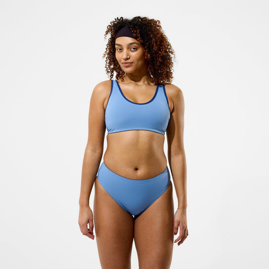 Sculpture Boom Back Bikini Top Grey/Blue - Speedo