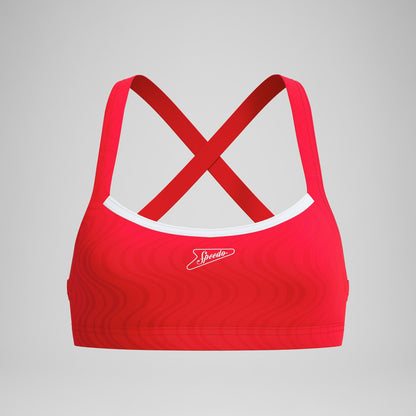 Jetstream Textured Crossback Bikini Top Red/White - Speedo