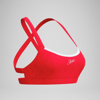 Jetstream Textured Crossback Bikini Top Red/White - Speedo