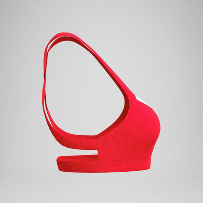 Jetstream Textured Crossback Bikini Top Red/White - Speedo