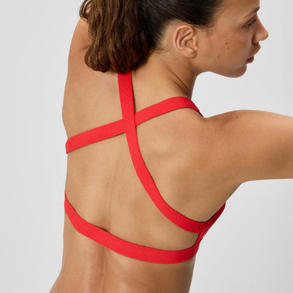 Jetstream Textured Crossback Bikini Top Red/White - Speedo