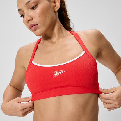 Jetstream Textured Crossback Bikini Top Red/White - Speedo