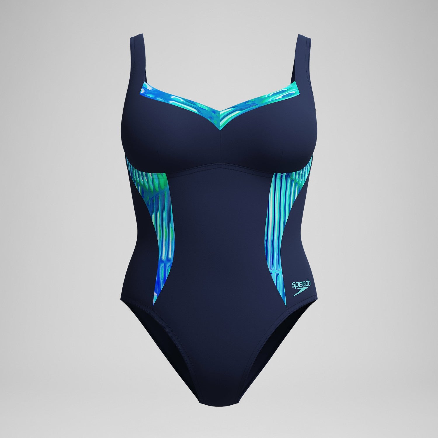Shaping Printed LunaElustre Swimsuit Navy /Green - Speedo