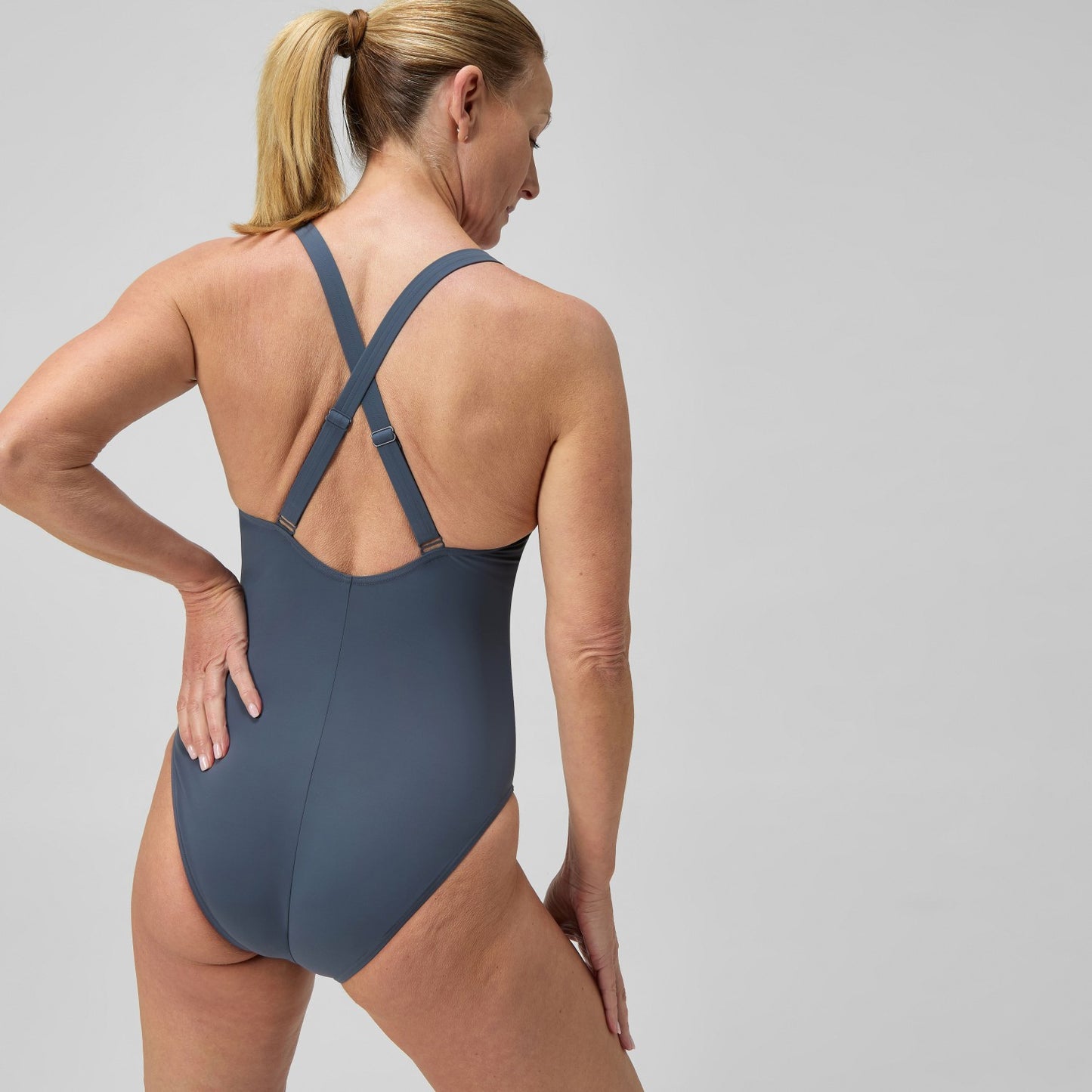Shaping Crossback Swimsuit Grey - Speedo