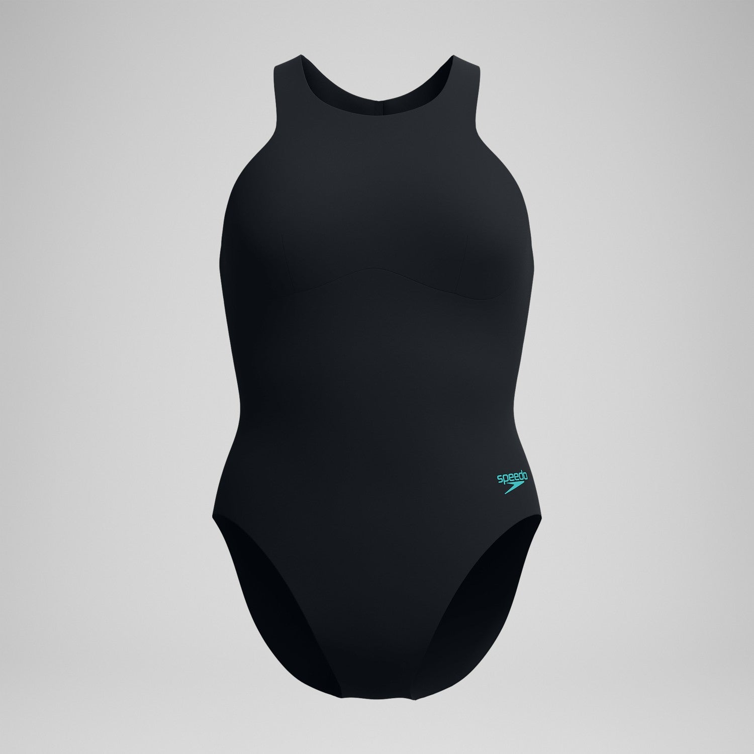 Racer Zip Swimsuit with Swim Bra Black - Speedo