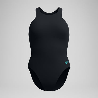 Racer Zip Swimsuit with Swim Bra Black - Speedo