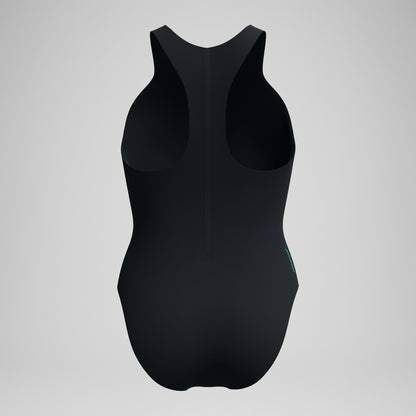 Racer Zip Swimsuit with Swim Bra Black - Speedo